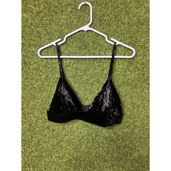 Urban‎ Outfitters Out From Under Velvet Bralette Triangle Soft Stretch Size L - Picture 3 of 7